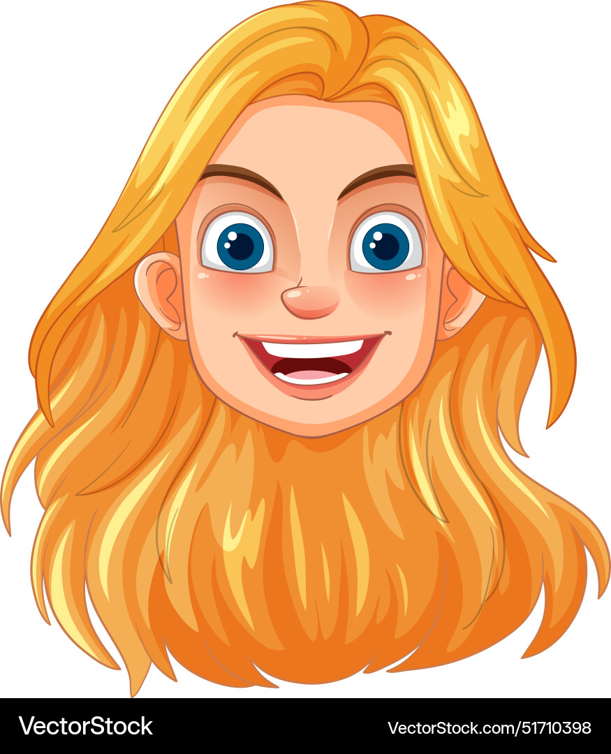 Smiling cartoon face with bright blue eyes – Royalty-Free Vector |  VectorStock, image size:875x1080
