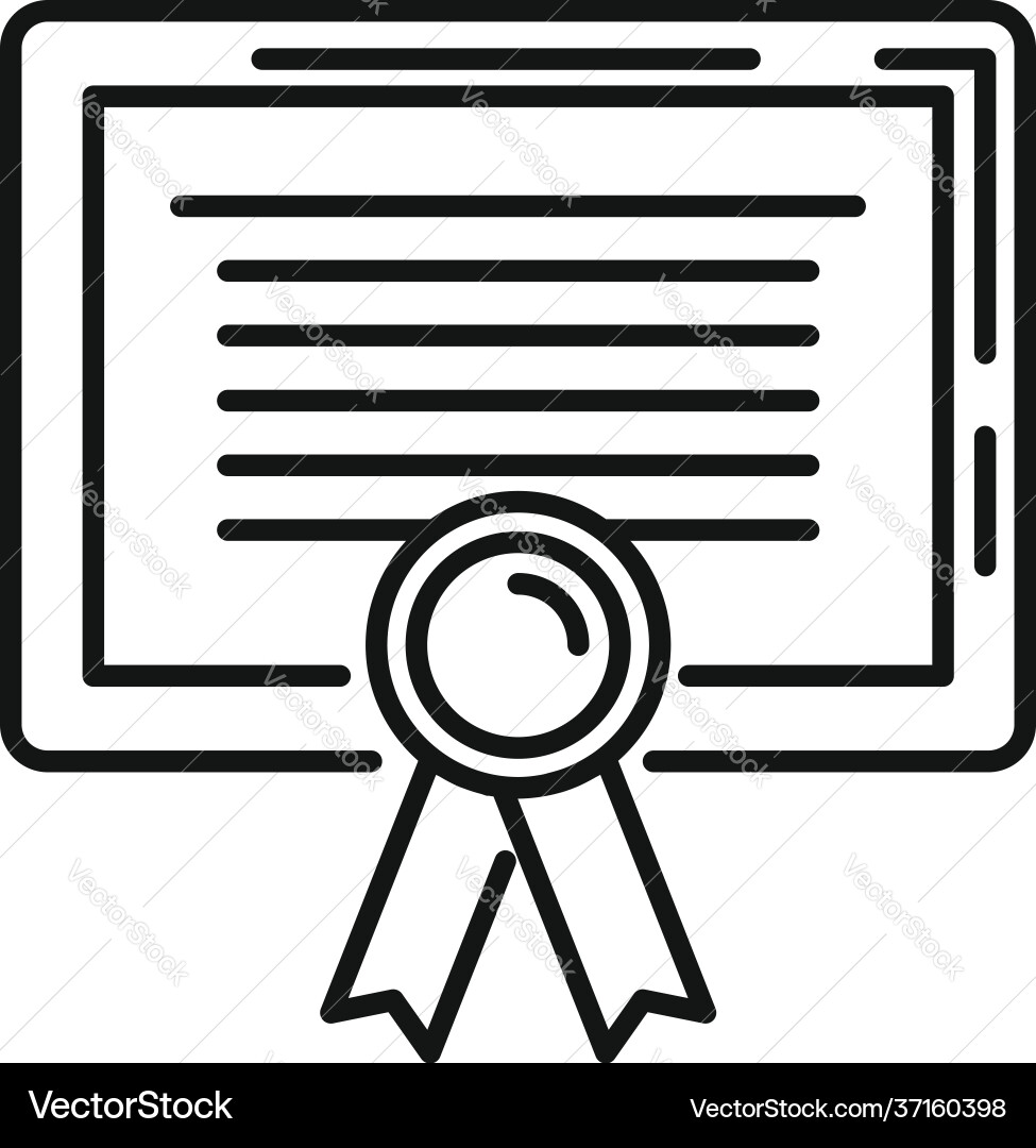 Trader diploma icon outline style Vector Image