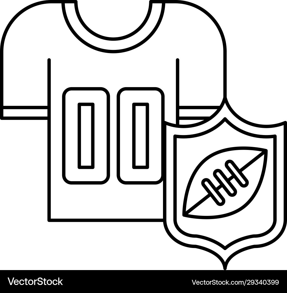 American football sport uniform shirt with balloon American football sport uniform shirt with balloon vector image