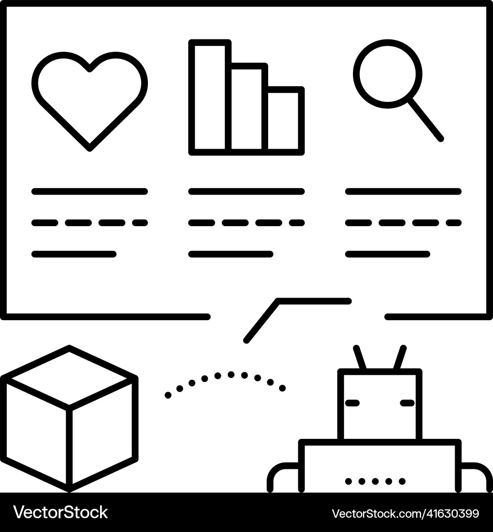 Automatically analyzing ugc line icon Automatically analyzing ugc line icon vector image