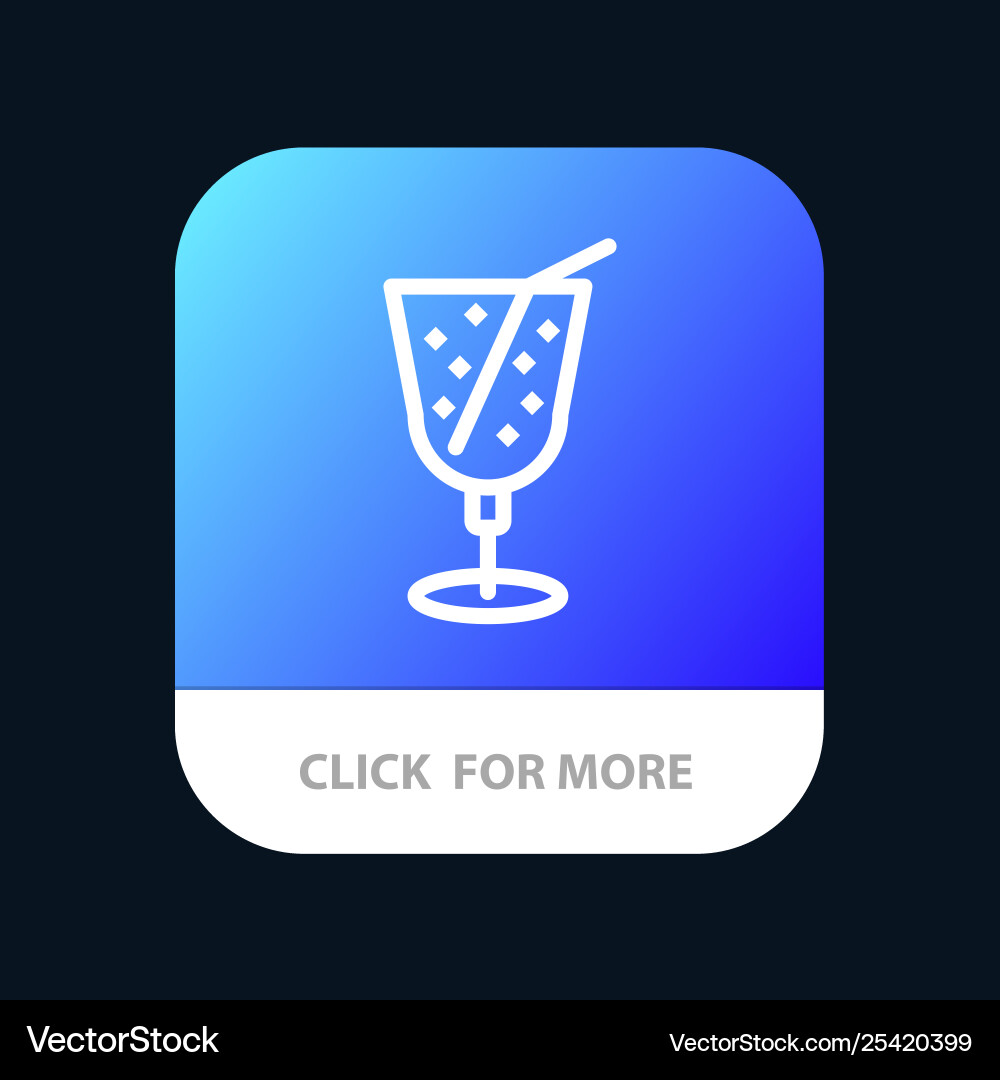 Beach drink juice mobile app button android Vector Image