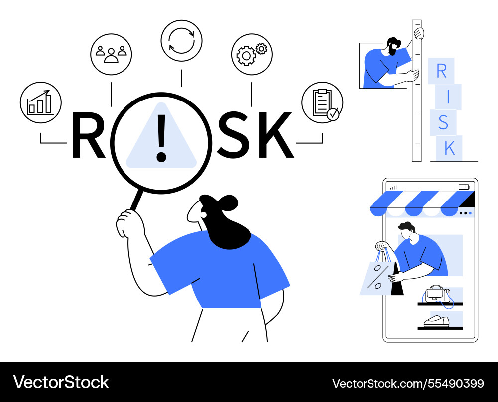 Exploring business risks with key concepts Exploring business risks with key concepts vector image