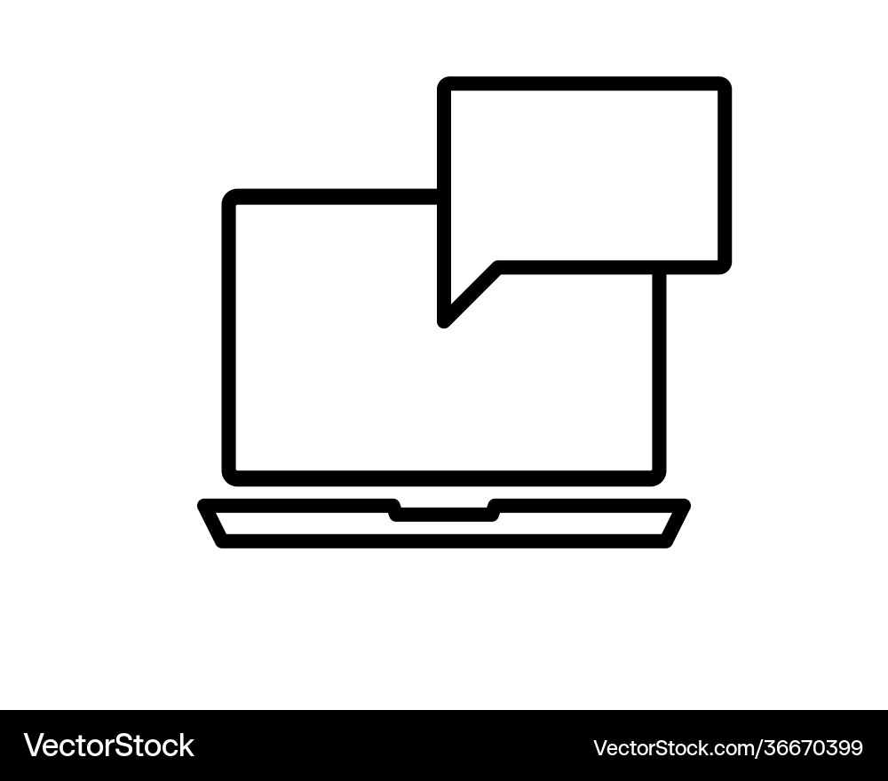 Laptop with speech bubble communication dialog Laptop with speech bubble communication dialog vector image