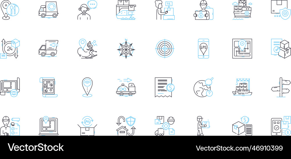 Navigation tool linear icons set compass gps Navigation tool linear icons set compass gps vector image
