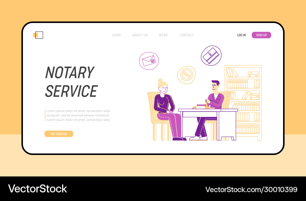 Official document validity landing page template Vector Image