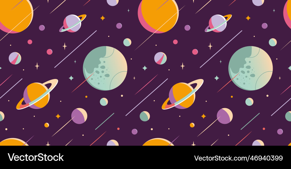 Outer space seamless pattern abstract background vector image