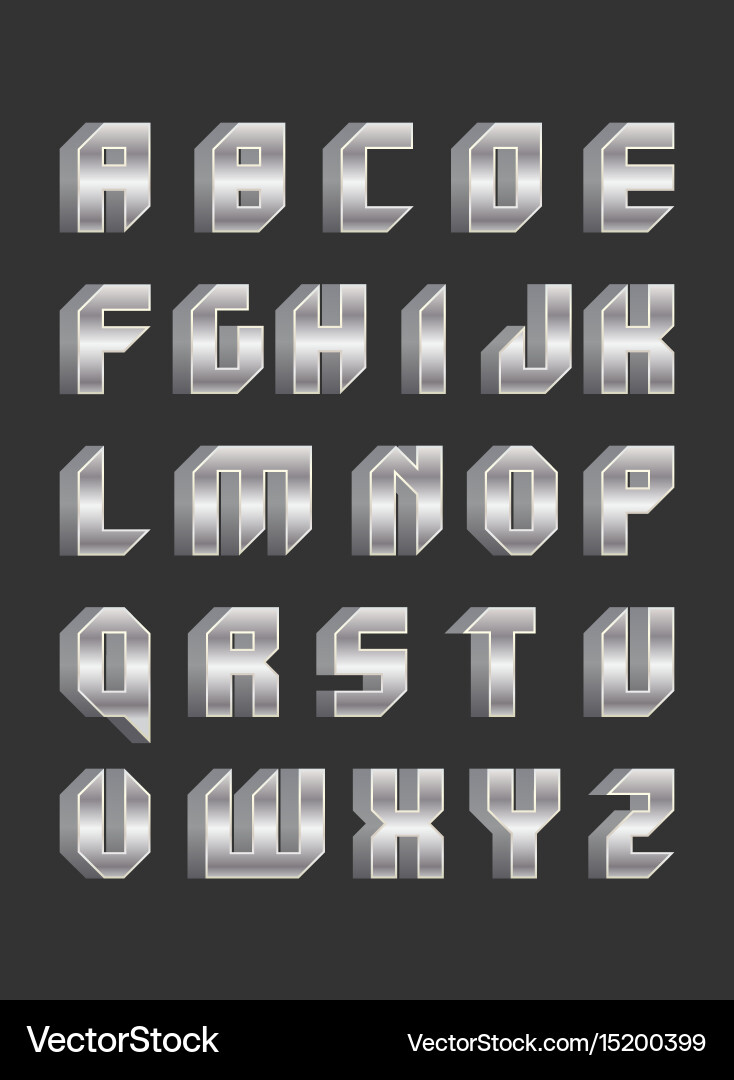 Robotic font in flat style Vector Image