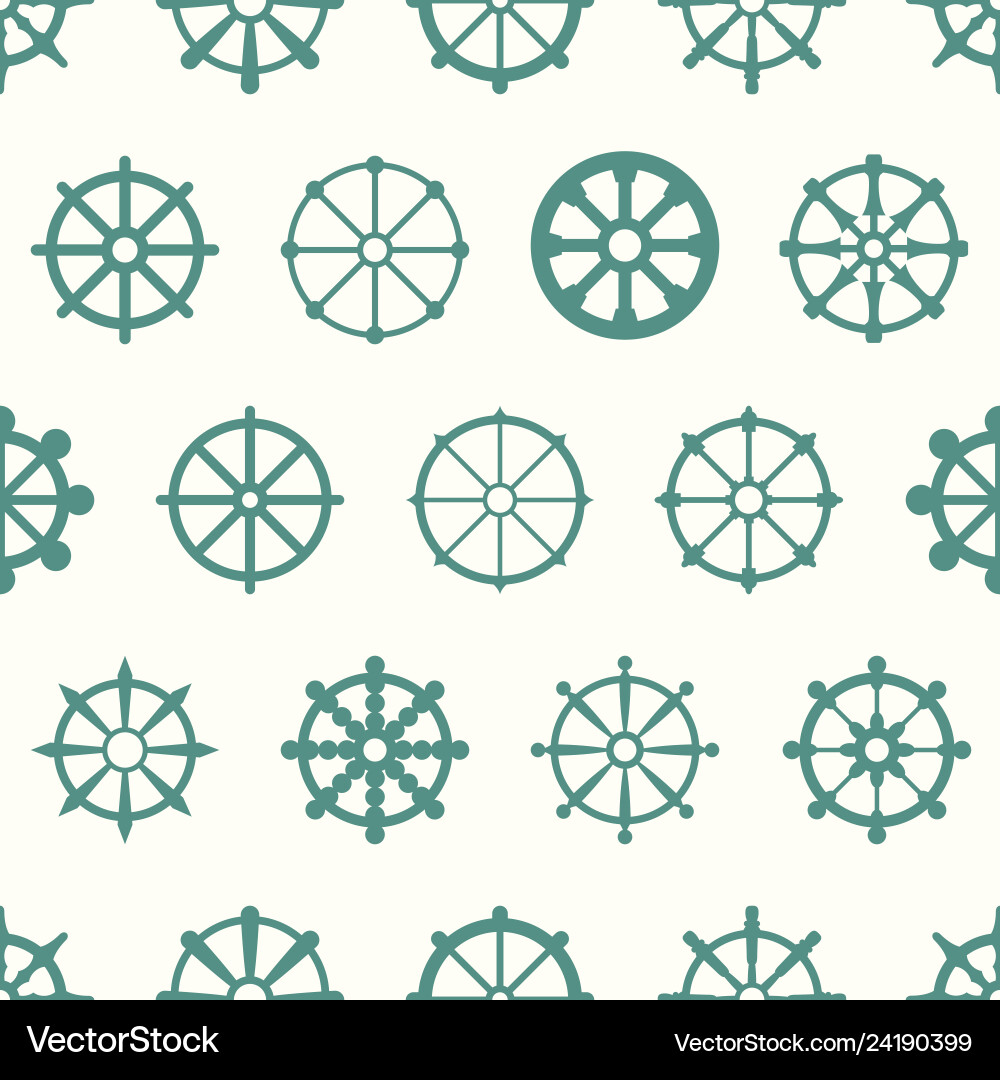 Seamless pattern with dharmachakra Vector Image