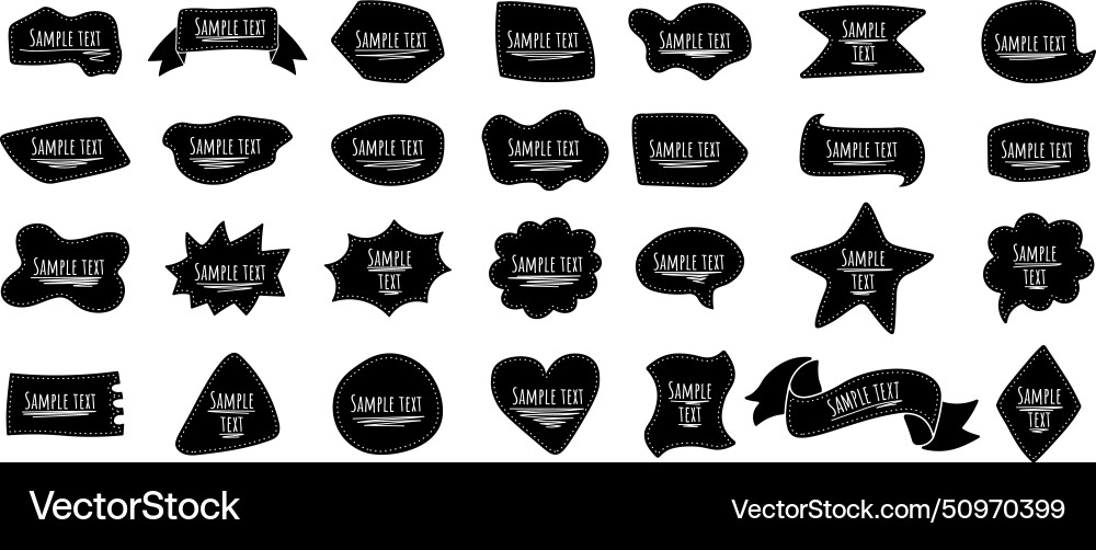 Set of frames for text in hand drawn style Set of frames for text in hand drawn style vector image