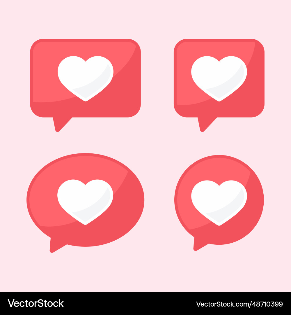 Set of heart message icons Set of heart message icons vector image