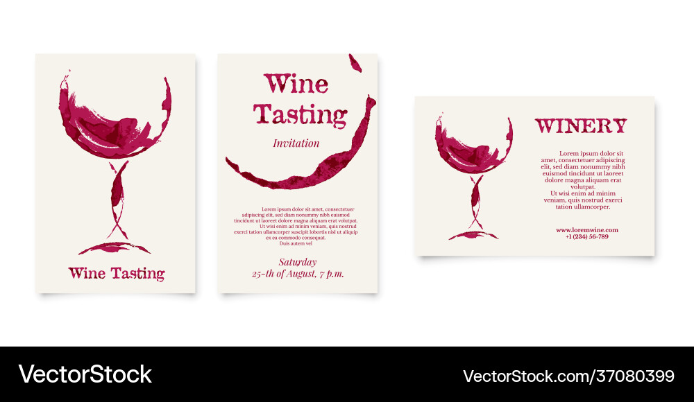 Set wine testing and winery card in shape Set wine testing and winery card in shape vector image