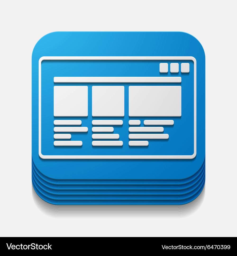 Square button interface vector image