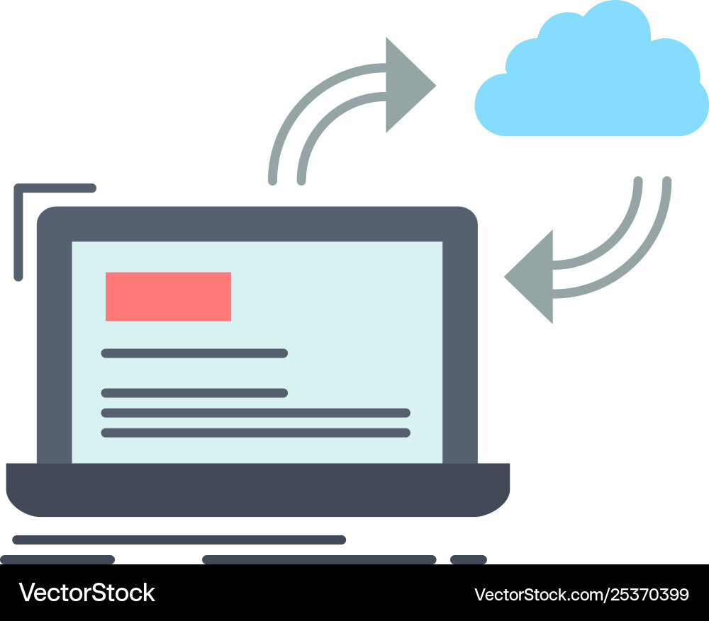 Sync processing data dashboard arrows flat color Sync processing data dashboard arrows flat color vector image