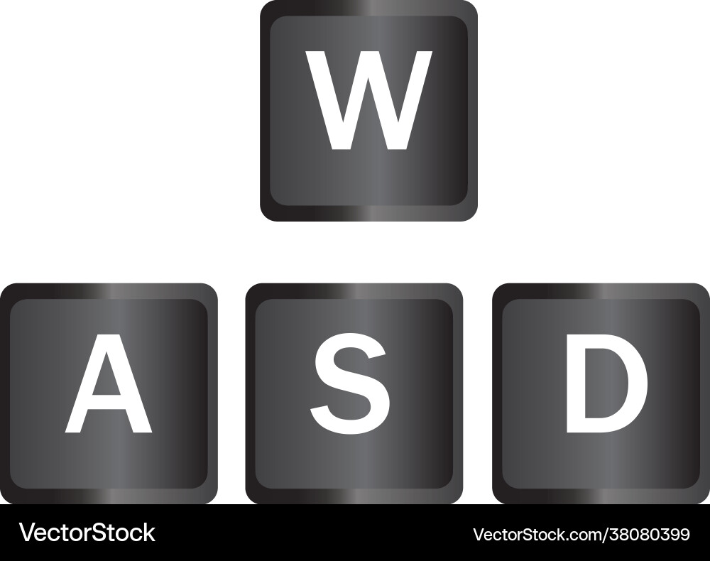 Wasd keyboard gaming buttons computer vector image
