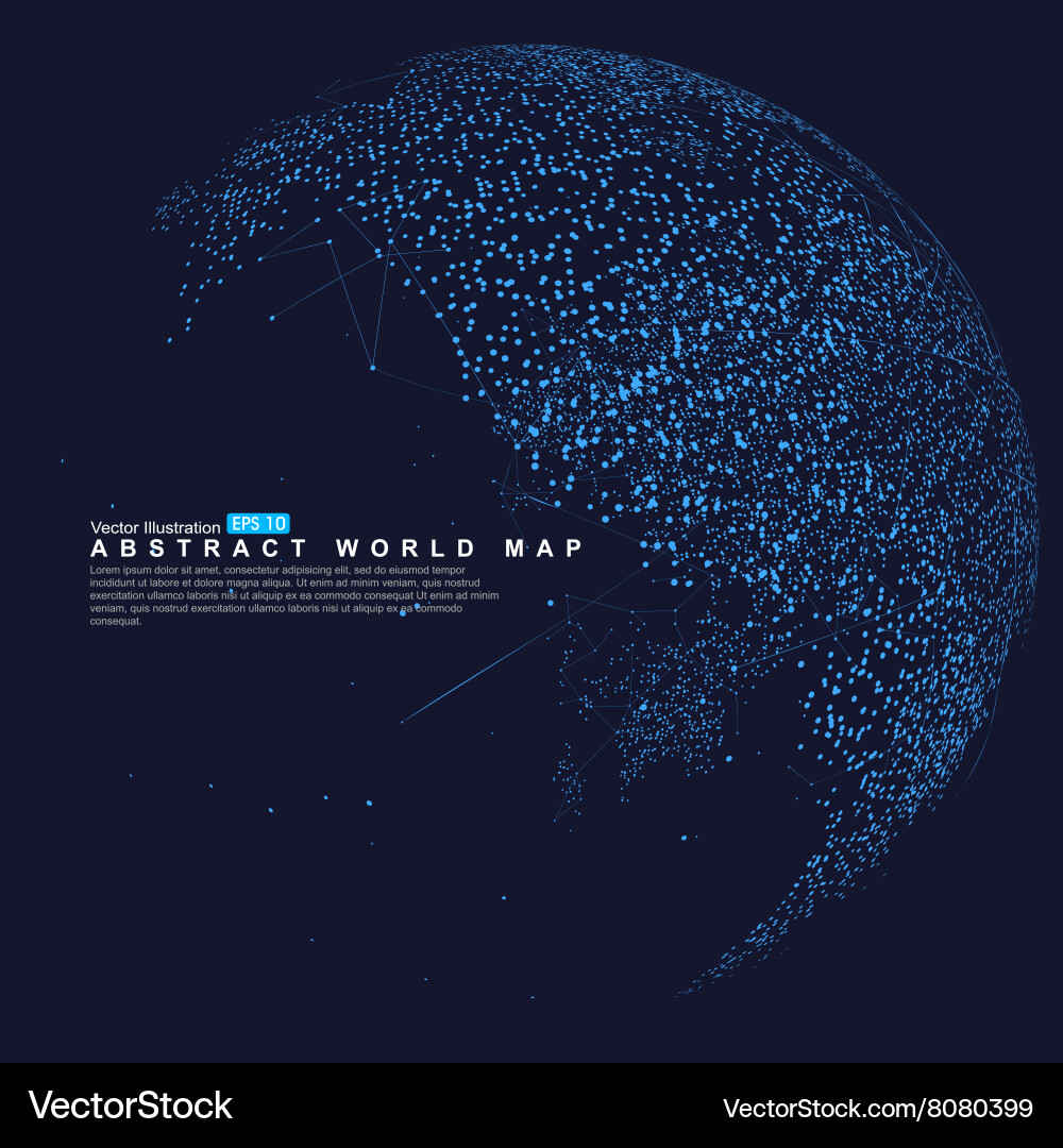 World map point line composition representing vector image