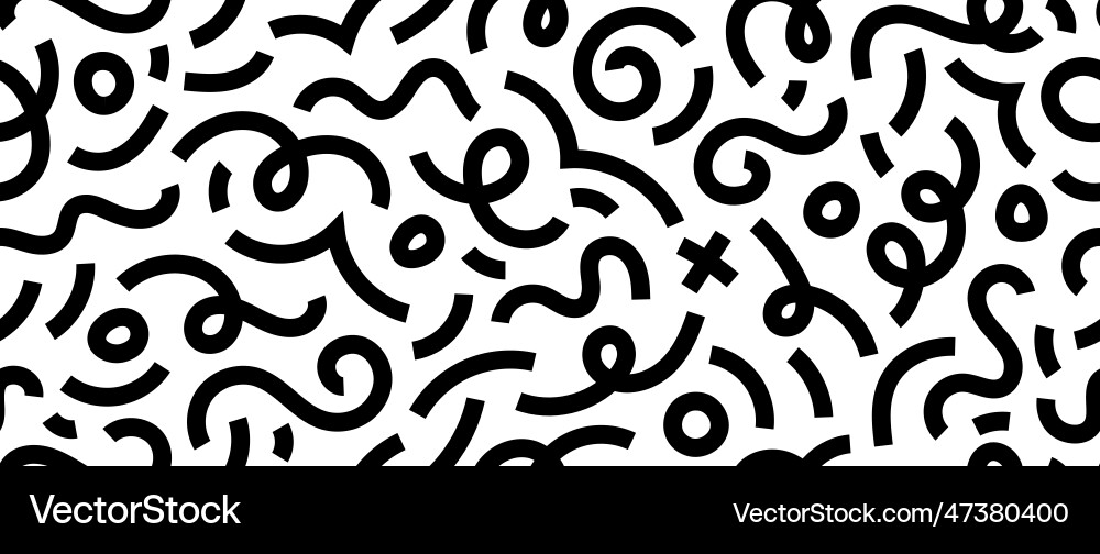 Abstract doodle squiggly lines seamless pattern Abstract doodle squiggly lines seamless pattern vector image