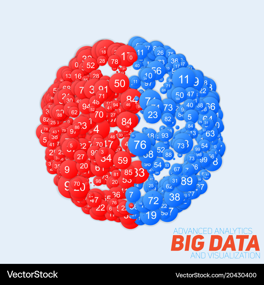 Abstract round colorful big data vector image