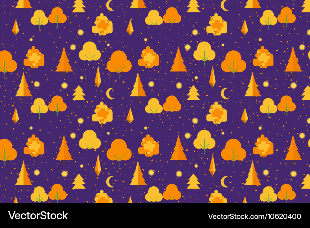 Autumn tree seamless pattern fall theme vector image