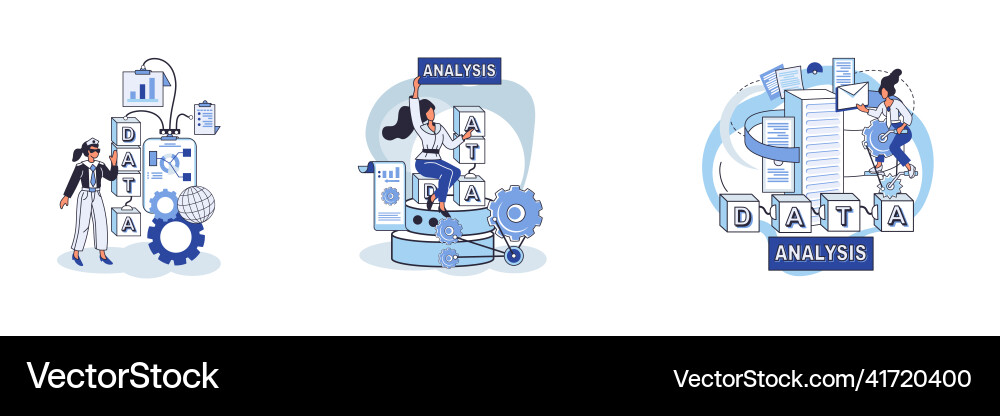 Big data analytics process of analyzing complex Big data analytics process of analyzing complex Vector Image
