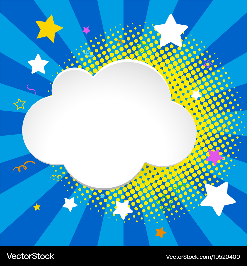 Border template with clouds and stars Vector Image