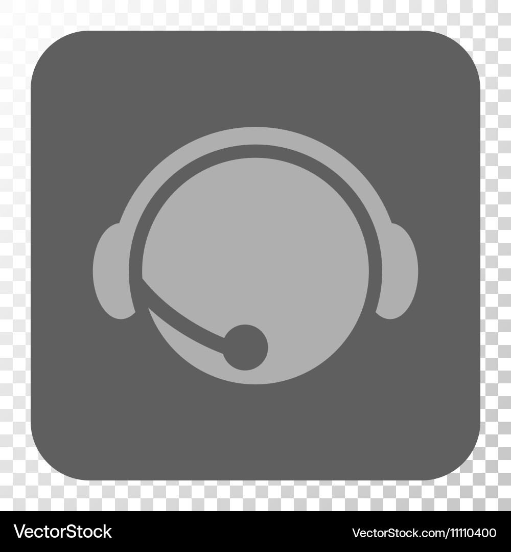 Call center operator rounded square button Vector Image