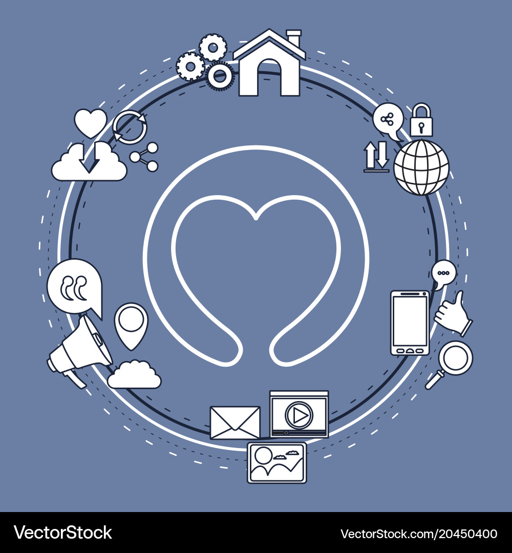 Color background of circular frame tech share vector image