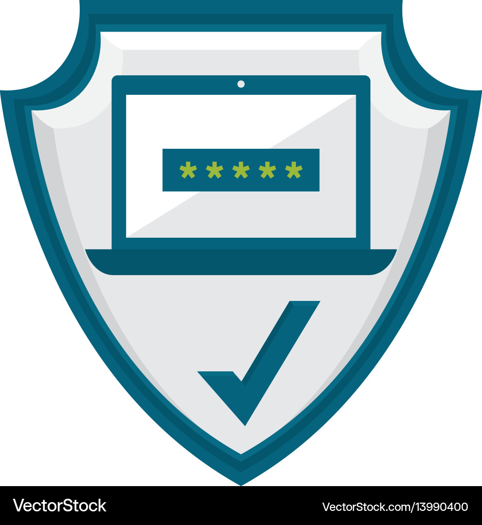 Computer password emblem crest Vector Image