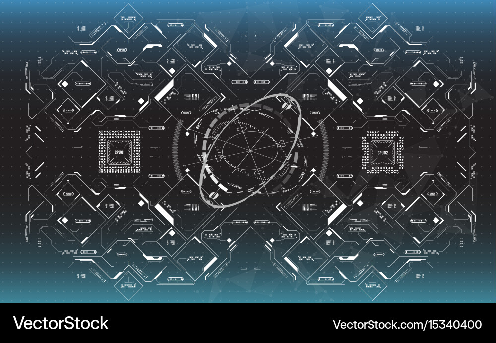 Conceptual template with hud elements background vector image
