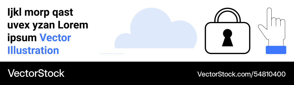 Data security concept with cloud icon and lock vector image