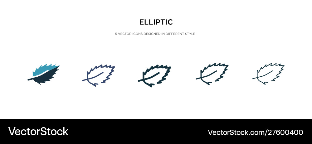 Elliptic icon in different style two colored Elliptic icon in different style two colored vector image
