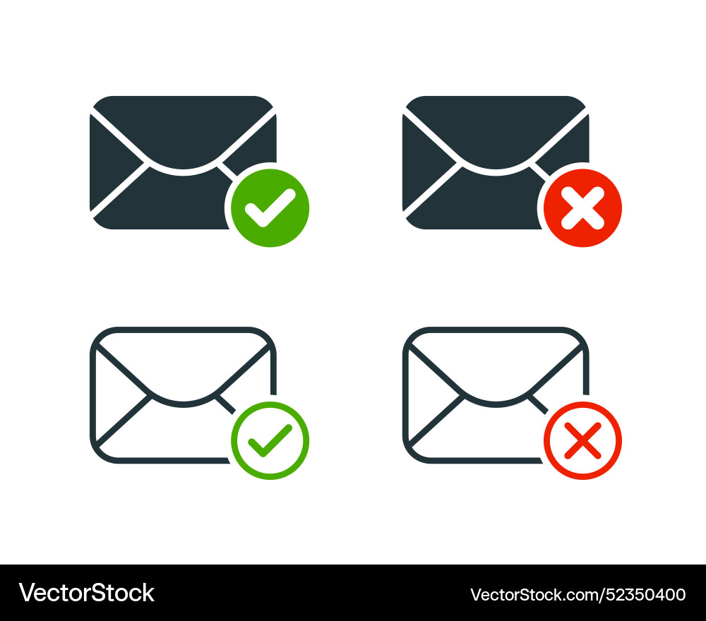 Email icon set delete or send Vector Image