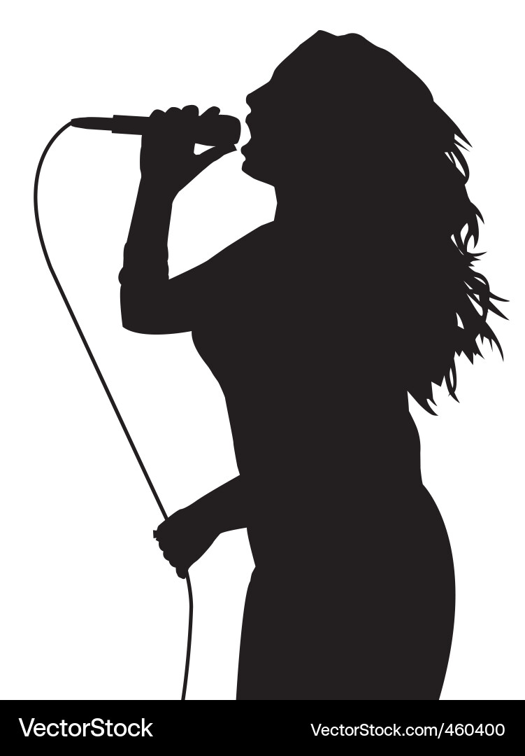 Female singing Royalty Free Vector Image - VectorStock