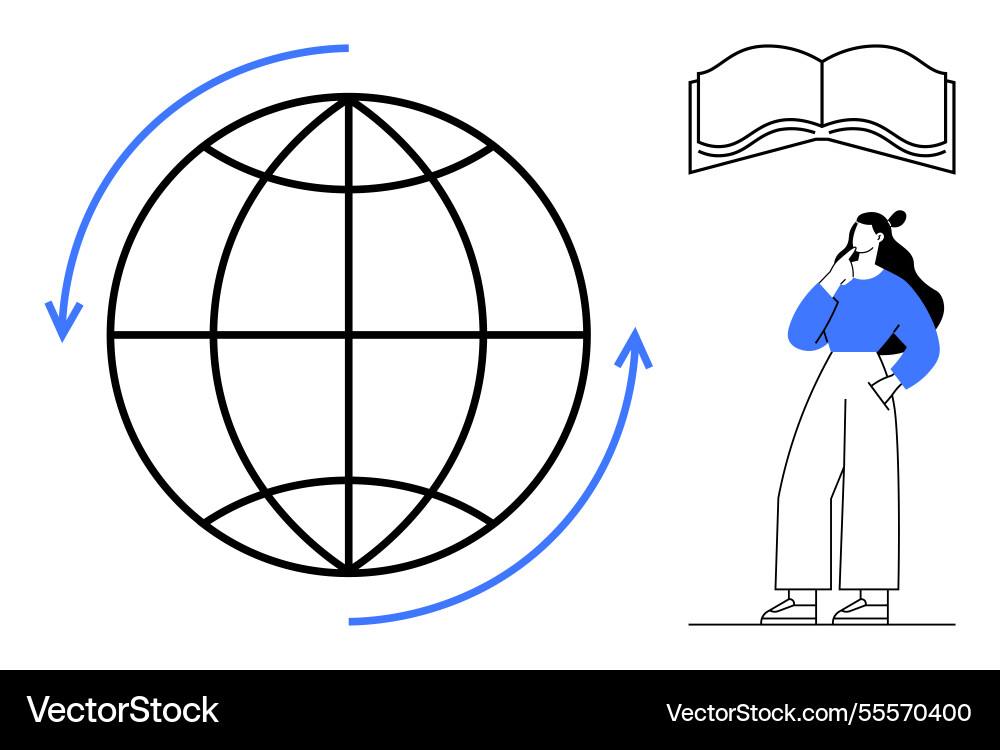 Global learning and knowledge exchange Global learning and knowledge exchange vector image
