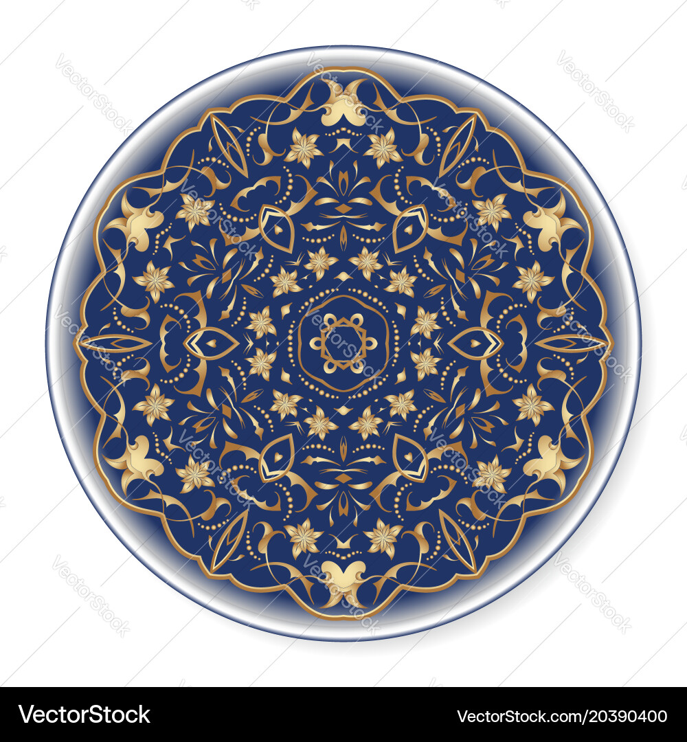 Gold circular pattern 01 vector image
