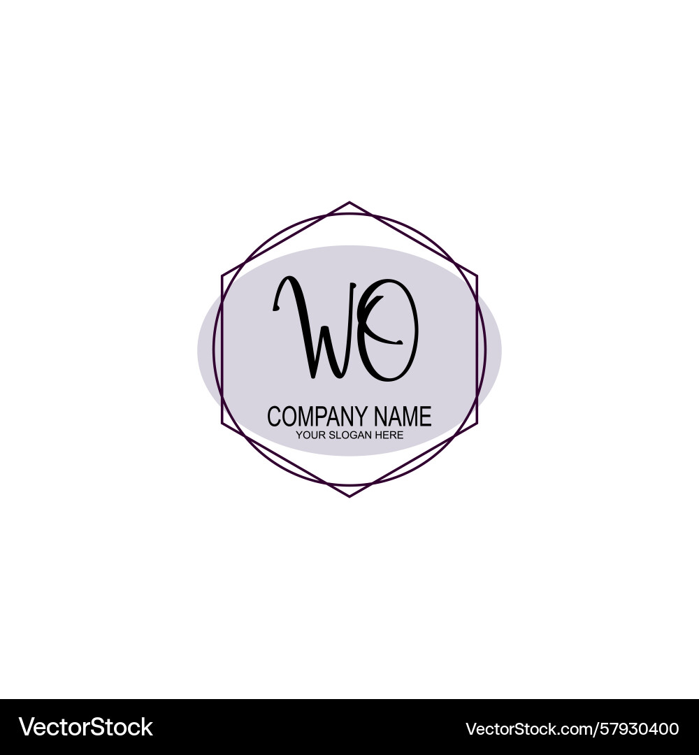 Handwriting logo concepts with initial wo Vector Image