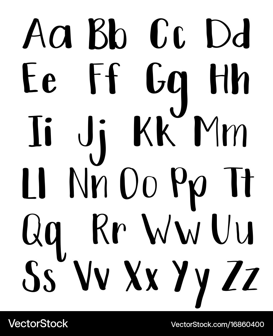 Handwritten Brush Lettering - Calligraphy Set Vector Image