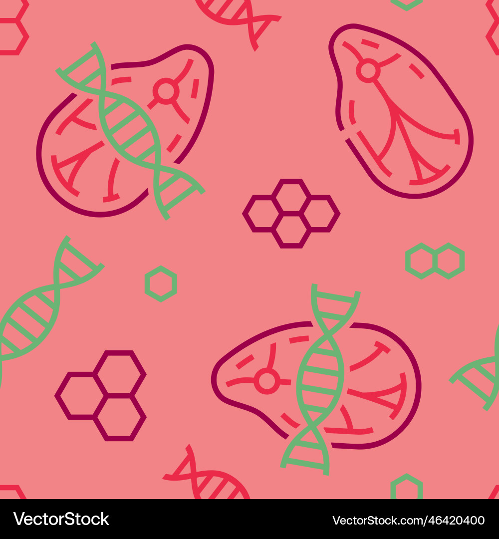 Lab grown meat seamless pattern editable Lab grown meat seamless pattern editable vector image