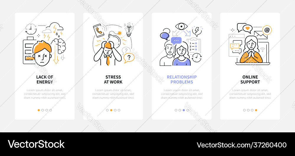 Mental Health Support - Line Art Royalty Free Vector Image