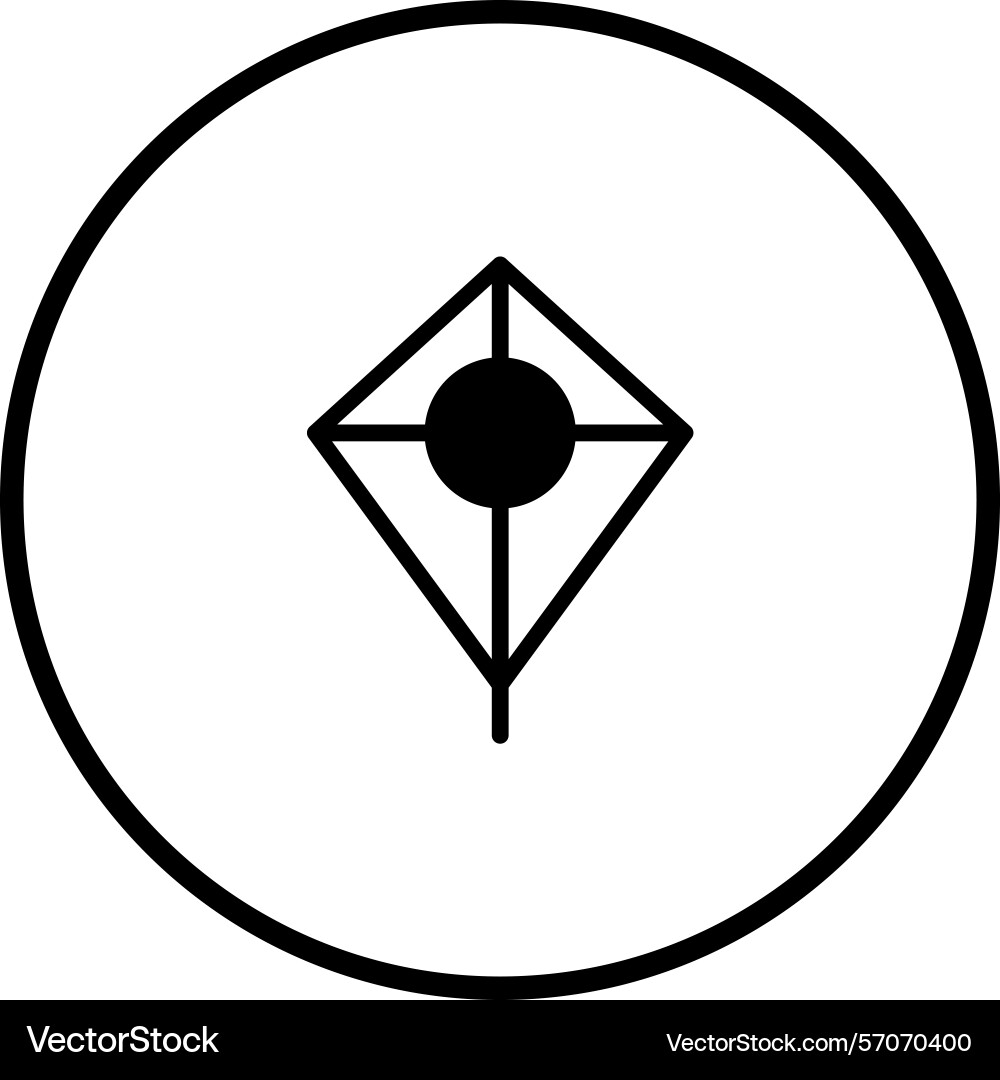 Minimalist kite icon within a circle simple Minimalist kite icon within a circle simple Vector Image