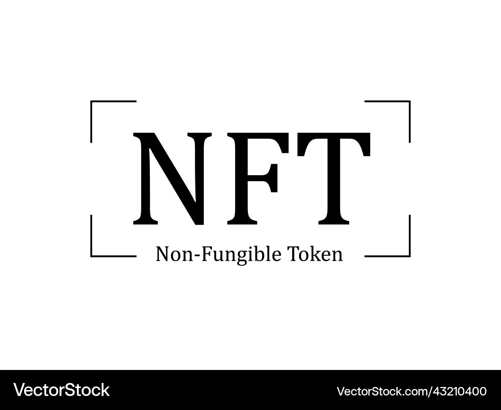 Nft nonfungible token blockchain bitcoin crypto vector image