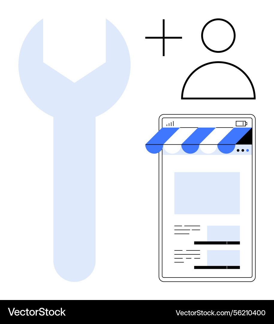 Online store setup with user account tools and e Online store setup with user account tools and e vector image