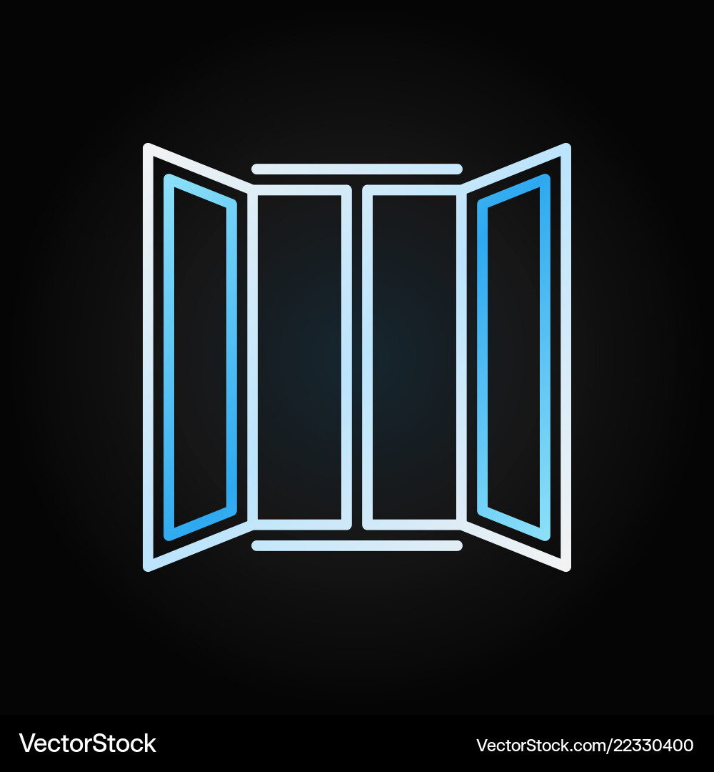 Opened window colored icon in outline style Vector Image