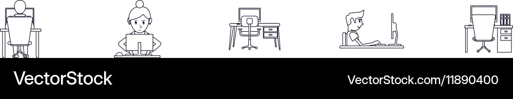 Pictograph girl using computer working Vector Image
