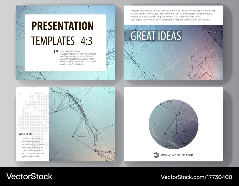 Set of business templates for presentation slides vector image