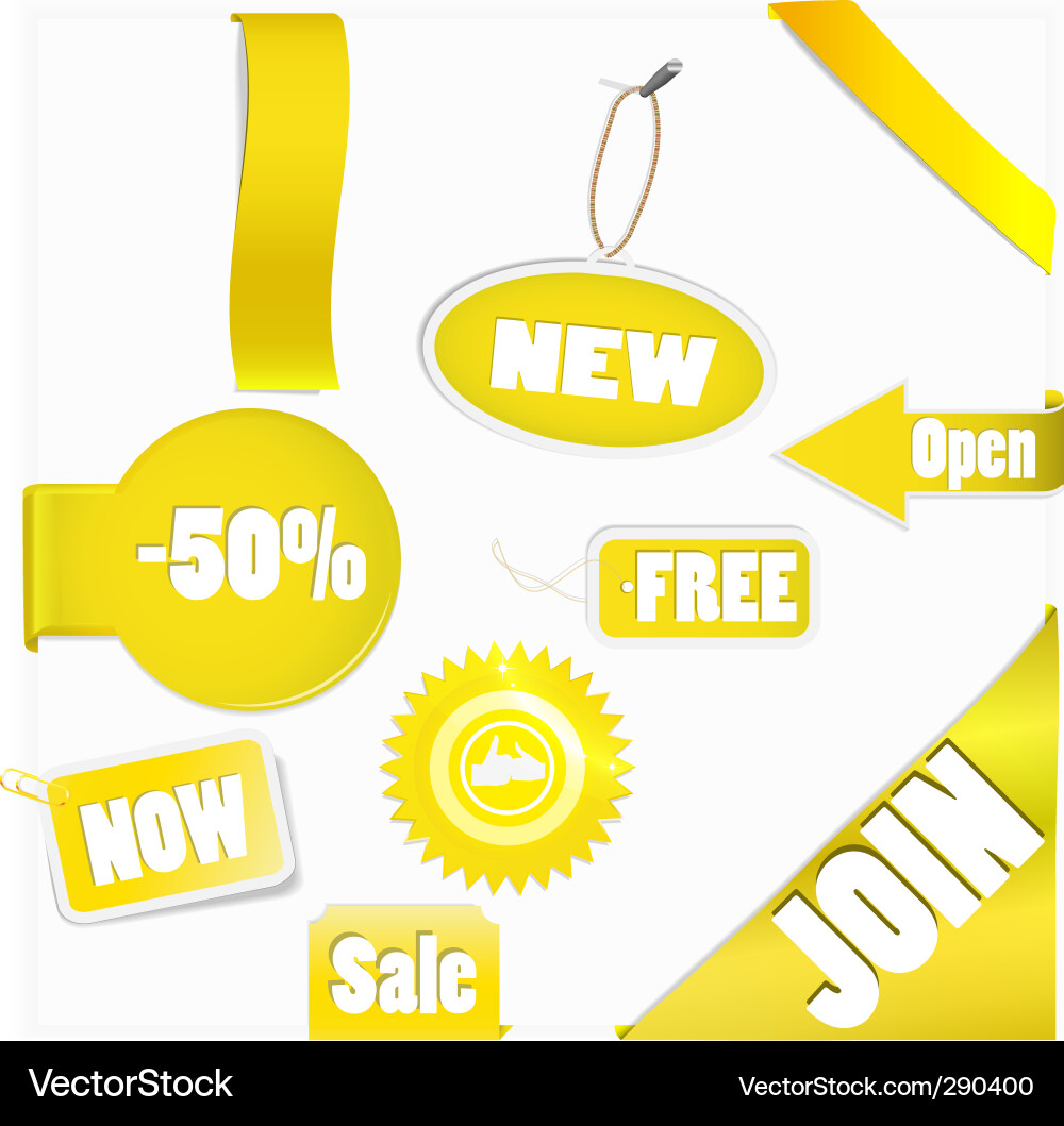 Set of gold elements Vector Image