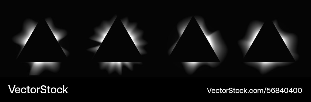 Set of triangle illuminate light frames Set of triangle illuminate light frames vector image
