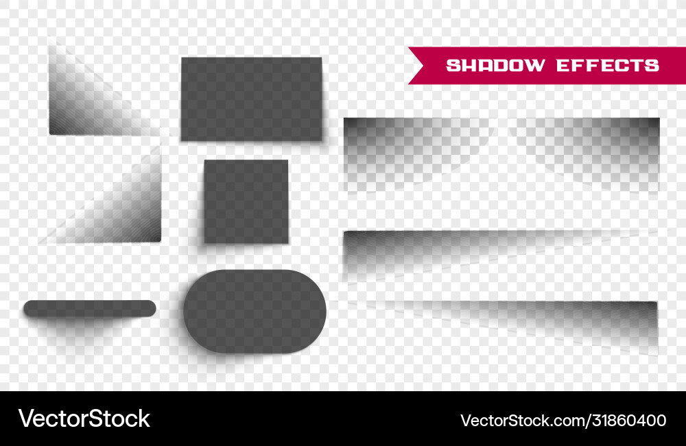 Set realistic shadows on transparent background vector image