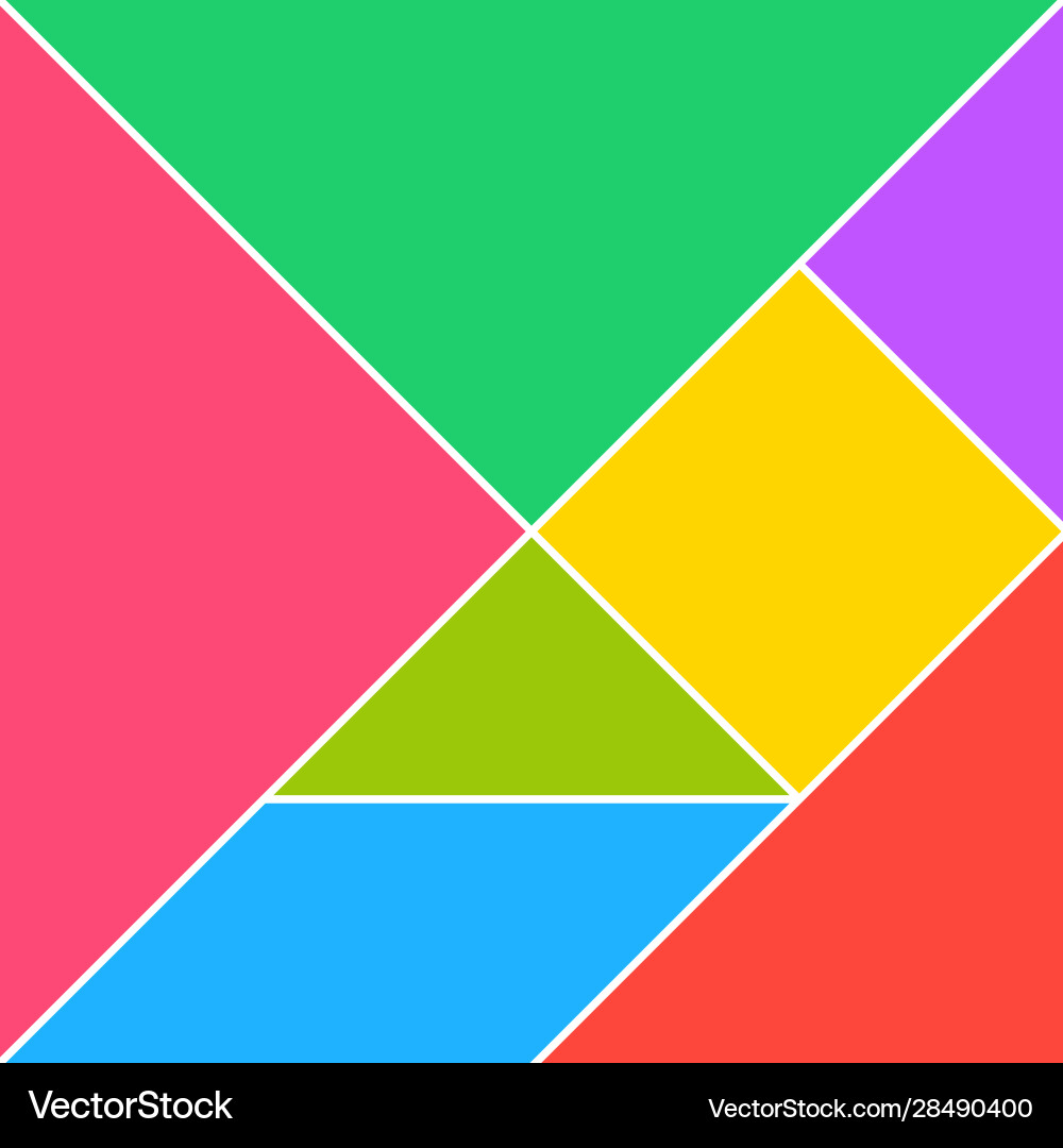 Tangram Puzzle - Geometrische Formen Vektorbild