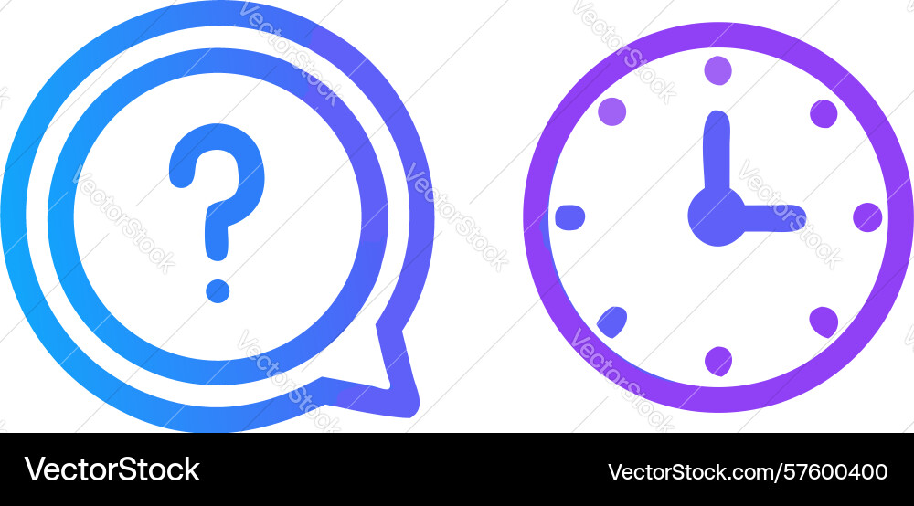 Time query question mark and clock for schedule vector image