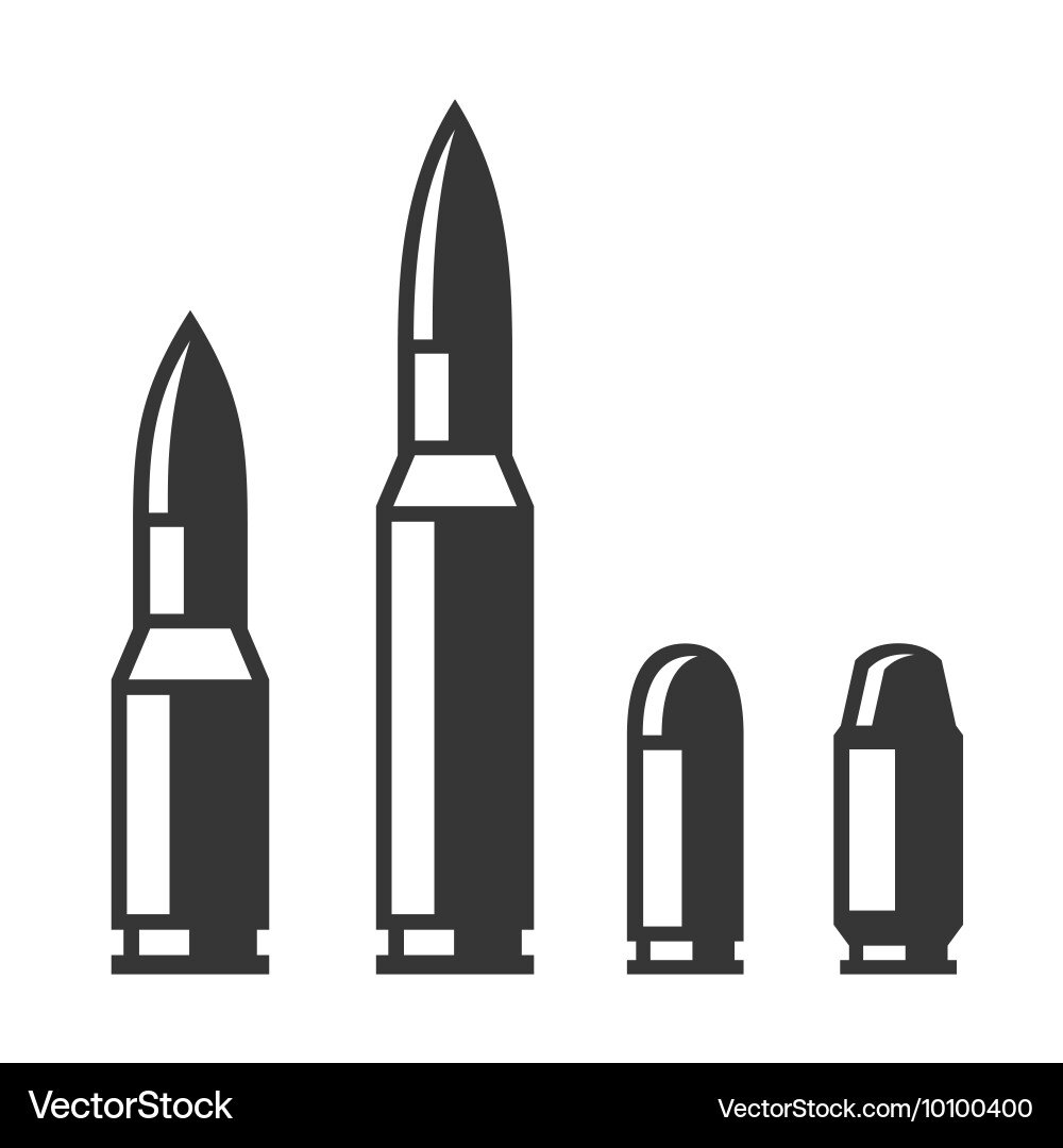 Weapon Bullet Icon Set Vector Image